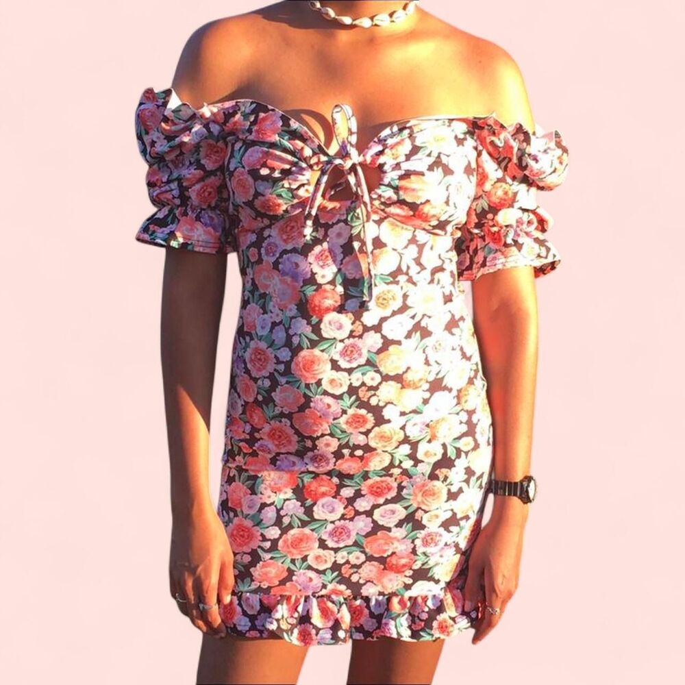 Pink Floral Bodycon Dress
